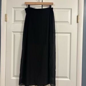 Vince Camuto Black Maxi Skirt with Sheer Overlay